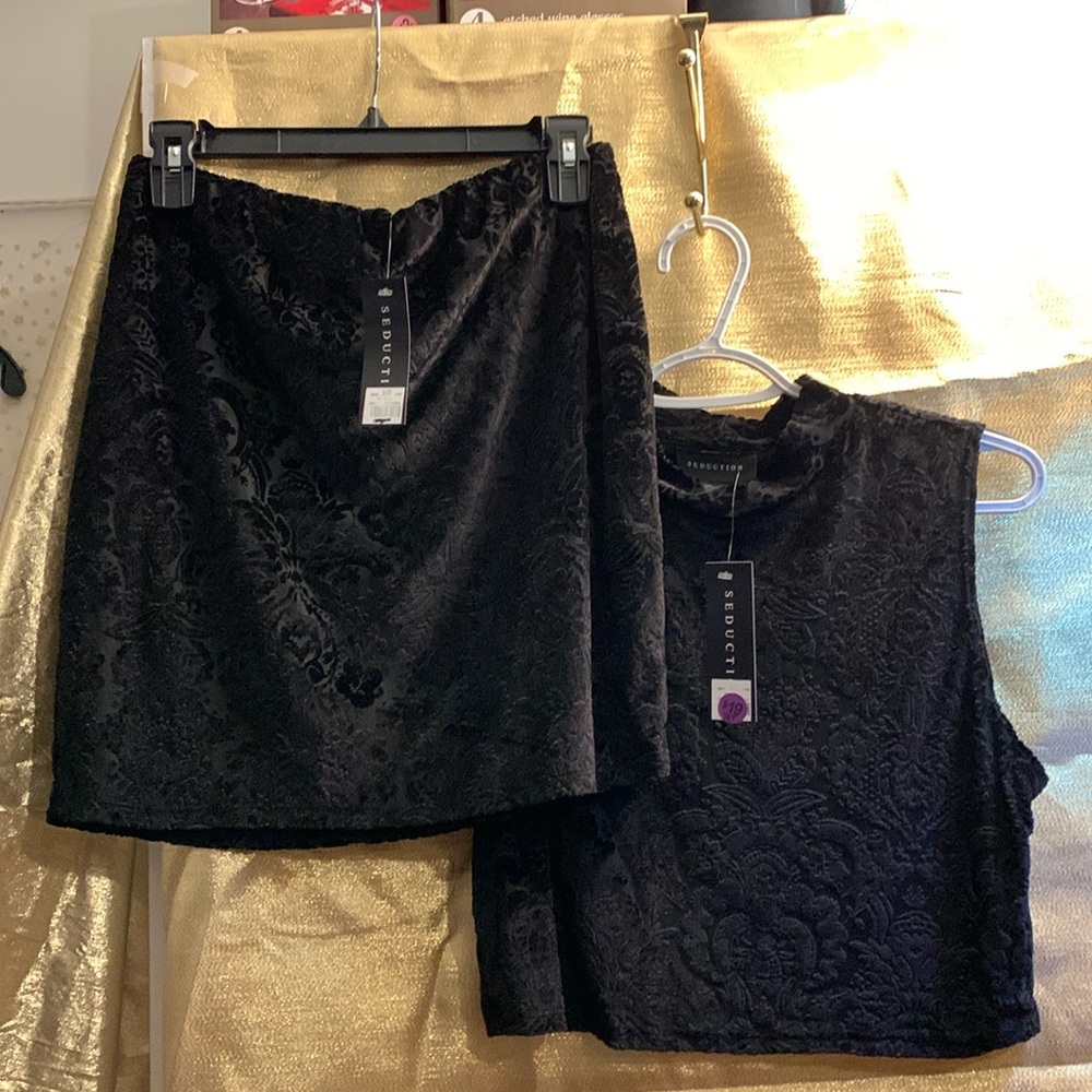 Mini skirt and crop top set